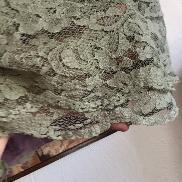 F21 COLLECTION NY SAGE LACE MINI SKIRT L M - Picture 10 of 16
